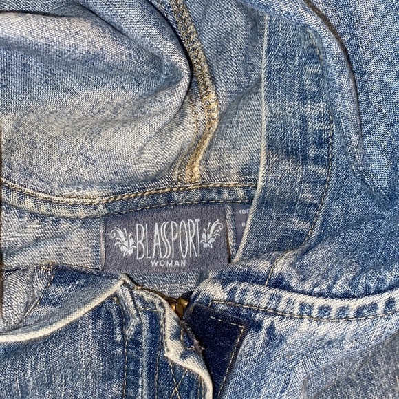Vintage Blassport denim zip up jacket size 1X - Picture 2 of 3